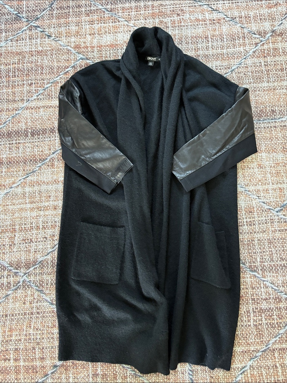 DKNY coatigan with lambskin sleeves